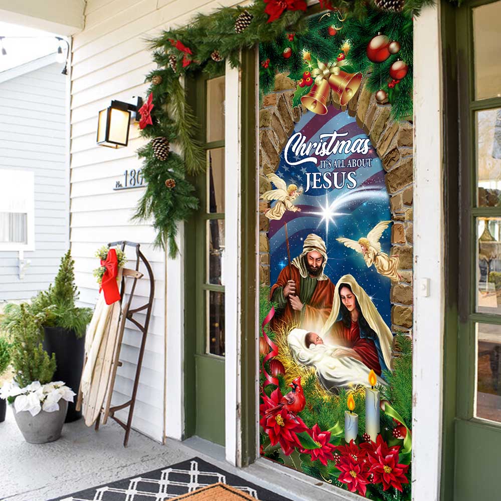 Nativity of Jesus Christmas Door Cover Christmas It’s All About Jesus