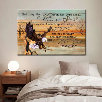 They That Wait Upon The Lord Isaiah 40:31 Wall Art Canvas Print