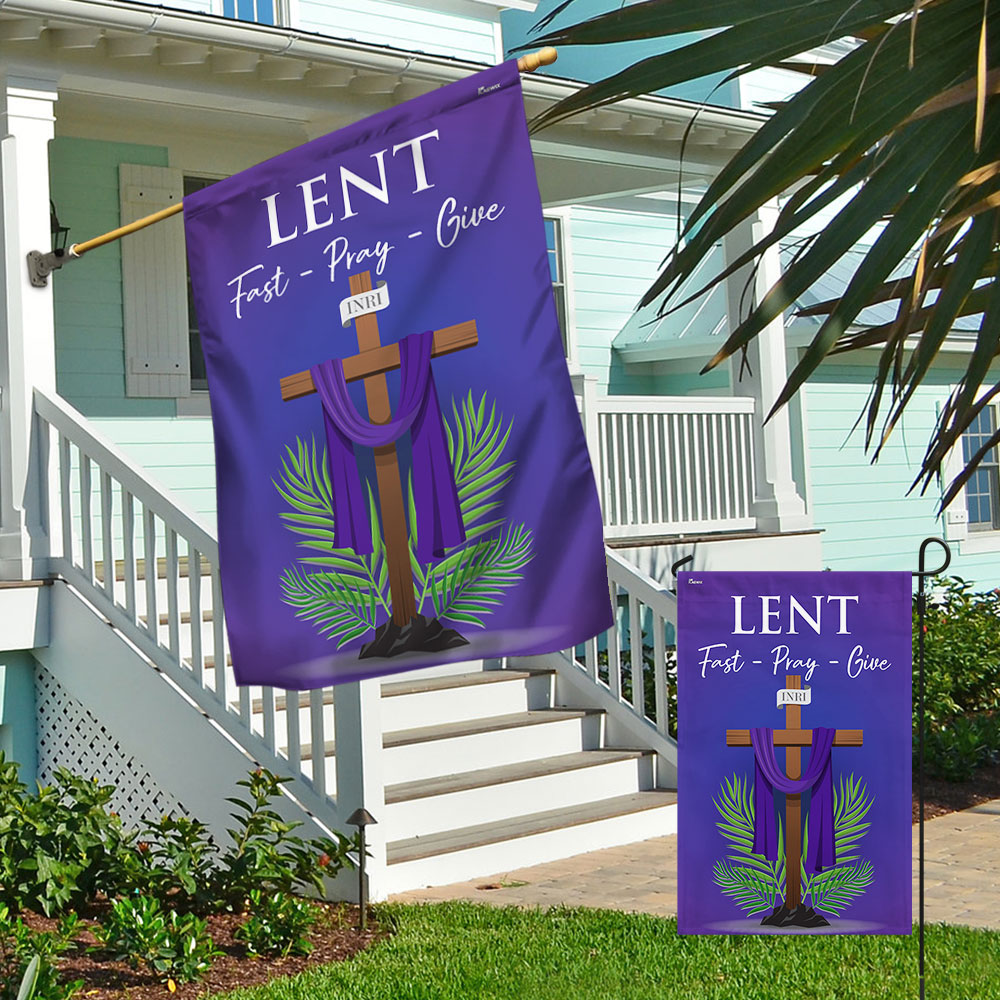 FLAGWIX  Lent Season Fast Pray Give Jesus Christian Cross Flag