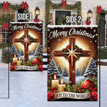Christian Cross Christmas Flag Joy To The World Jesus Christ Flag