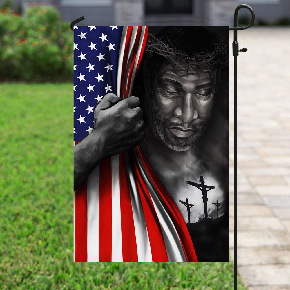 Jesus Flag Black Jesus American US Flag
