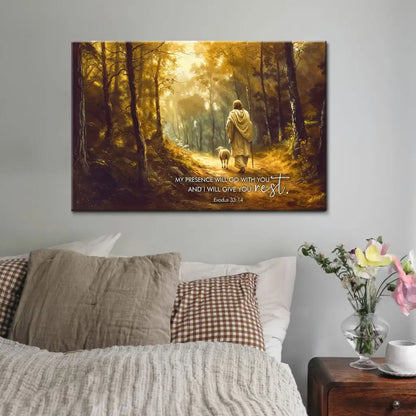 Exodus 33:14 My Presence Will Go With You Wall Art Canvas