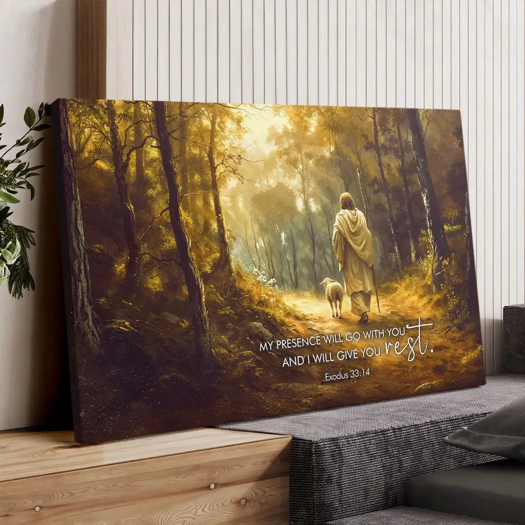 Exodus 33:14 My Presence Will Go With You Wall Art Canvas