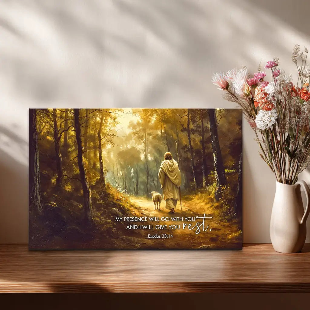 Exodus 33:14 My Presence Will Go With You Wall Art Canvas