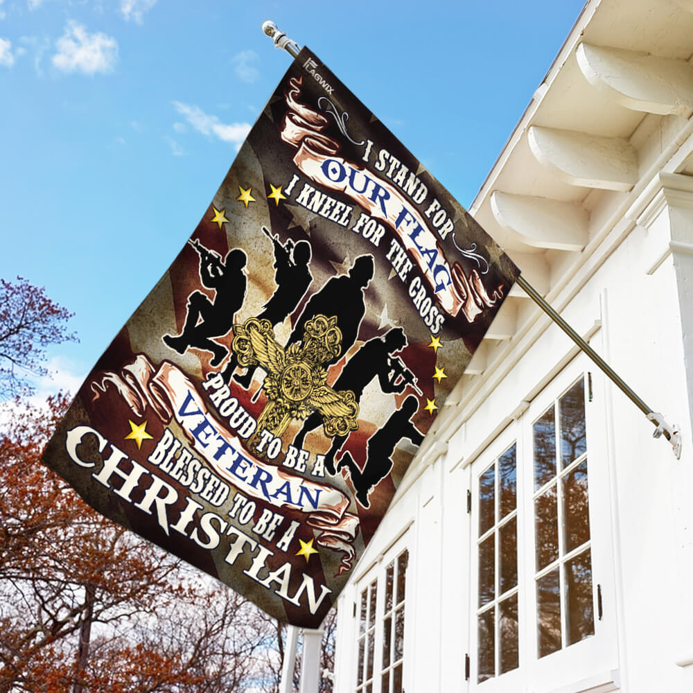 Proud To Be A Veteran Blessed To Be A Christian Veterans Day Flag
