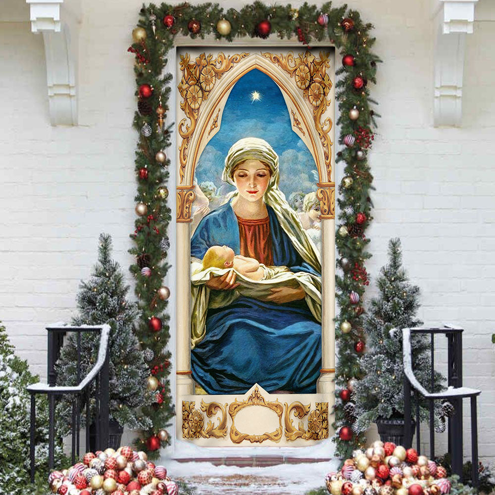 Mary Gives Birth To Jesus Door Cover
