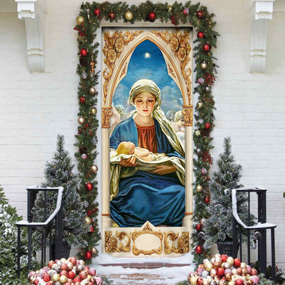 Mary Gives Birth To Jesus Door Cover