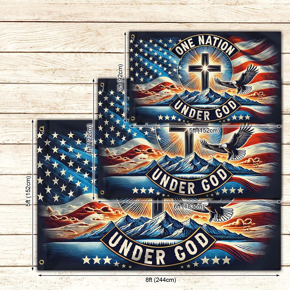 One Nation Under God Christian Patriotism American Grommet Flag