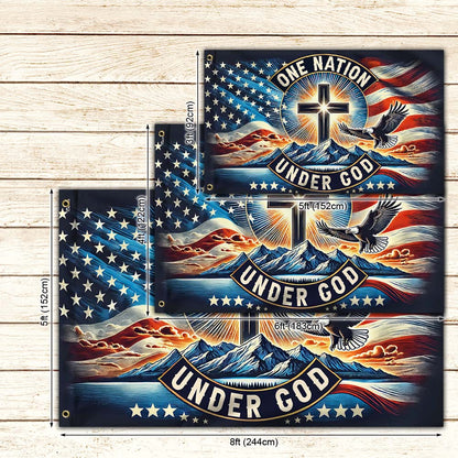 One Nation Under God Christian Patriotism American Grommet Flag