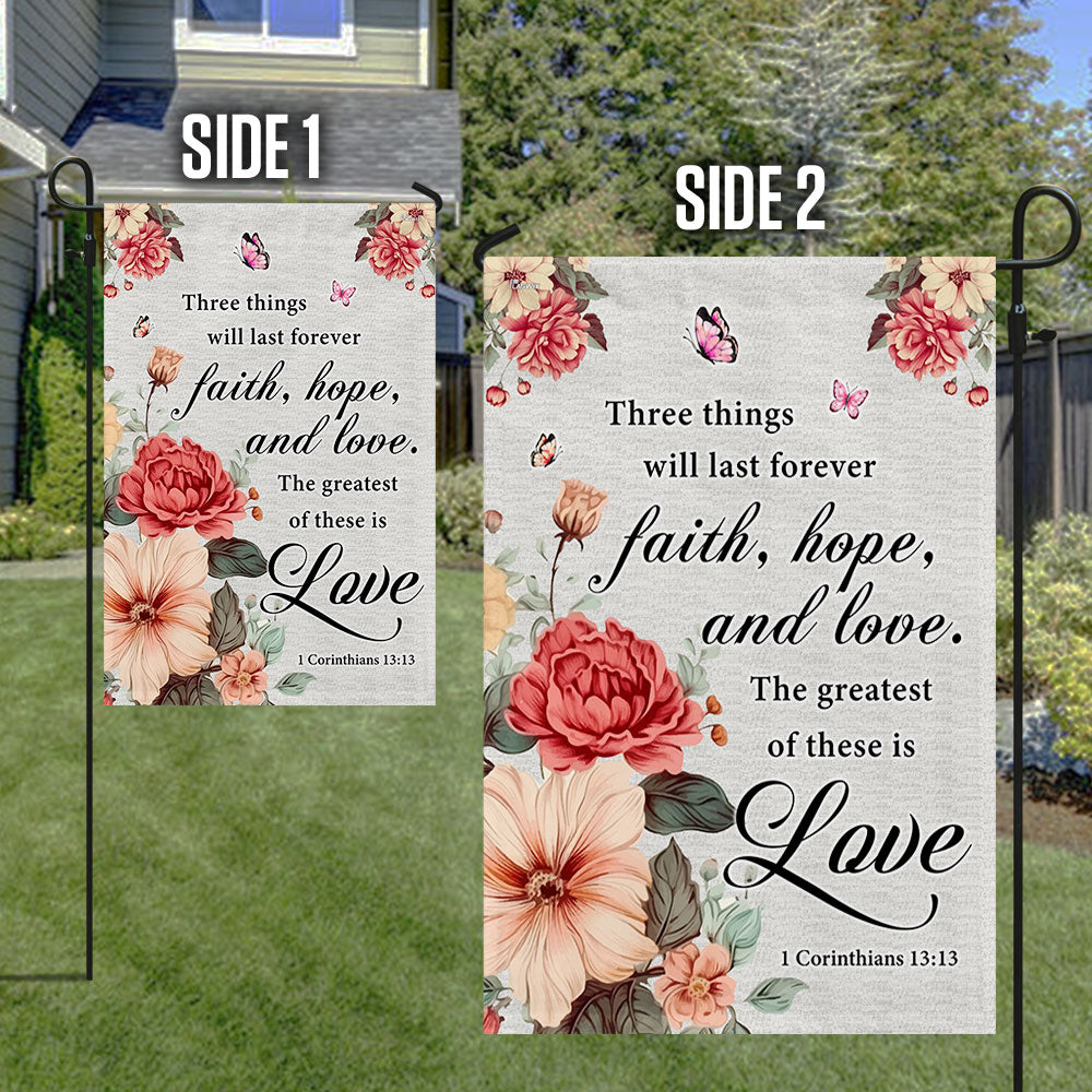 Faith Love Hope Bible Verse Christian Flag