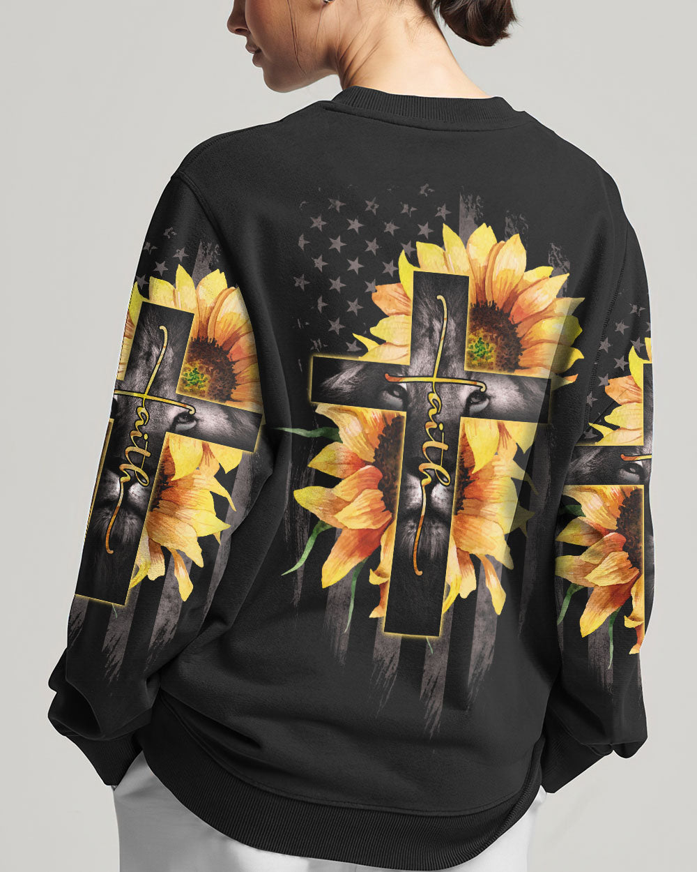 Faith Lion Cross Flag Sweatshirt