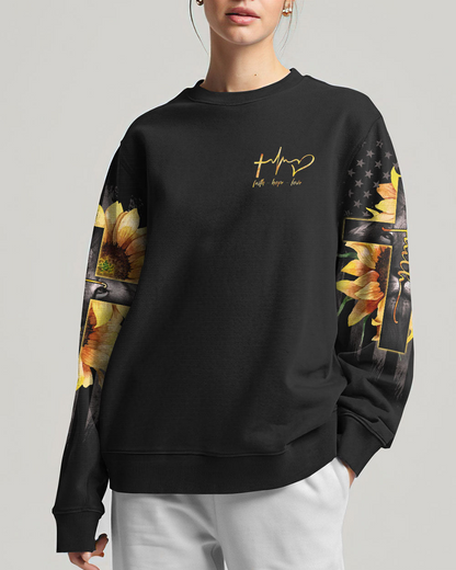 Faith Lion Cross Flag Sweatshirt