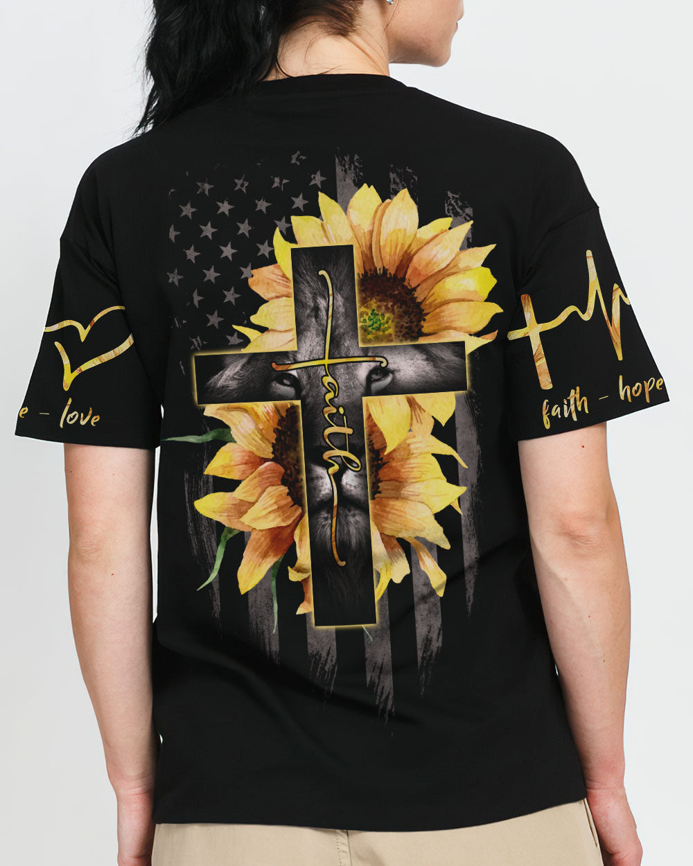 Faith Lion Cross Flag T-Shirt