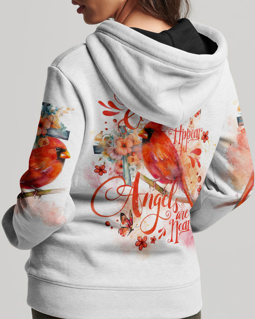 When Cardinals Appear Angels Are Near Women's All Over Print Hoodie