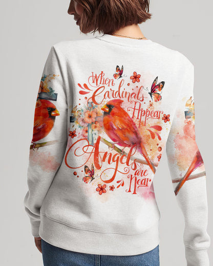 When Cardinals Appear Angels Are Near Women's All Over Print Sweatshirt