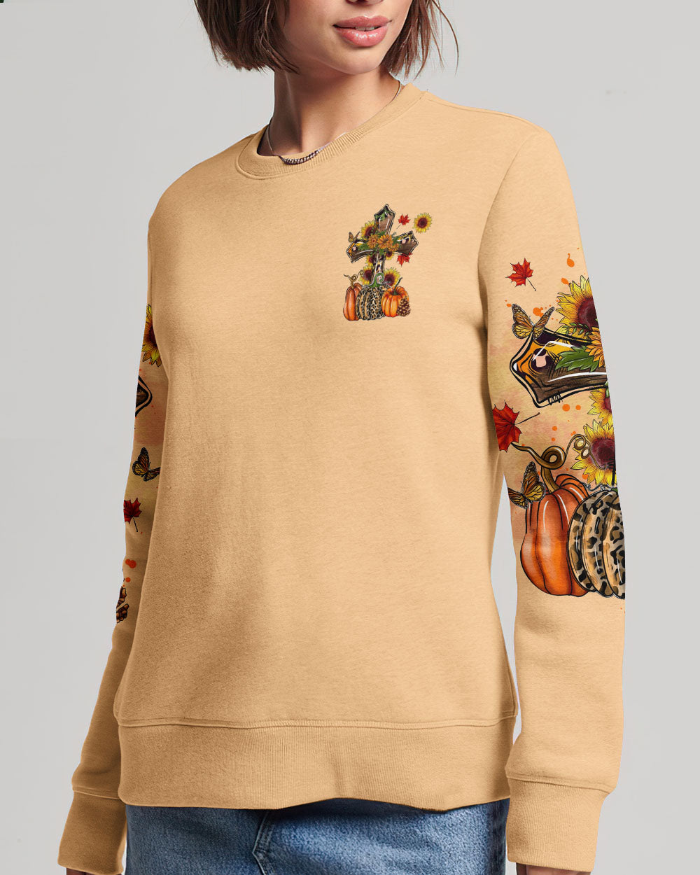 Fall For Jesus Autumn Women's All Over Print Sweatshirt