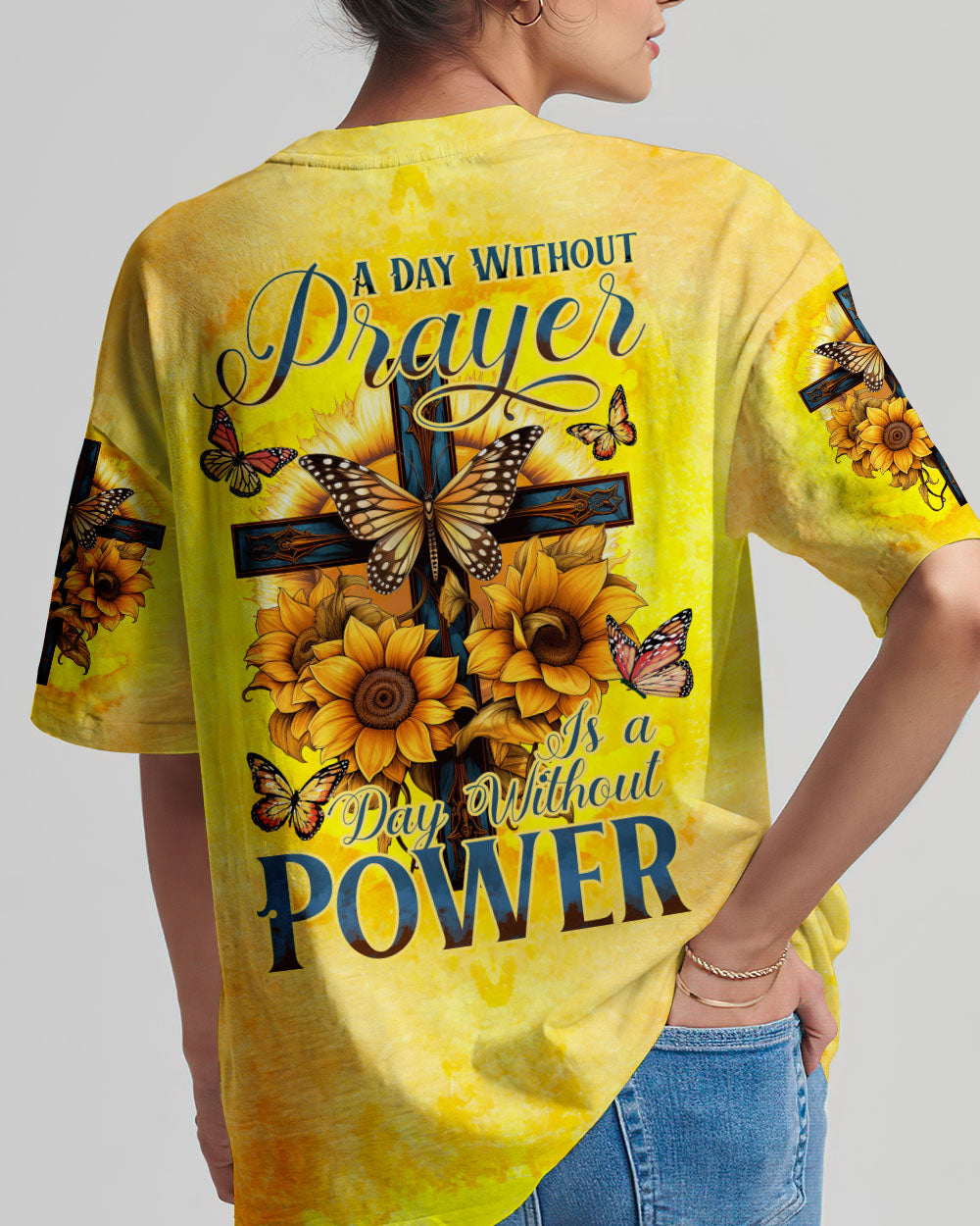 A Day Without Prayer Is A Day Without Power Women's All Over Print T-Shirt