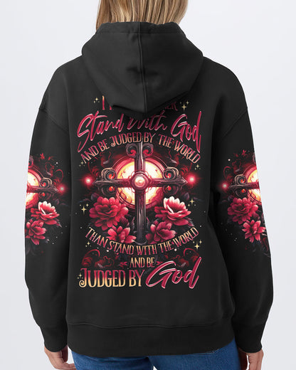 I Would Rather Stand With God Women's All Over Print Hoodie