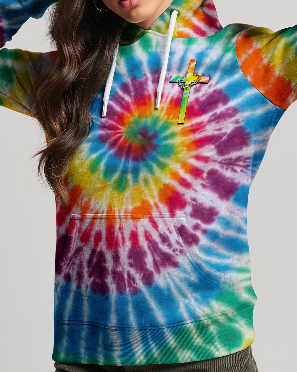 Promise Keeper Light In The Darkness Tie Dye Women's All Over Print Hoodie