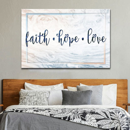 Rustic Faith Hope Love Wall Art Canvas, Christian Wall Decor