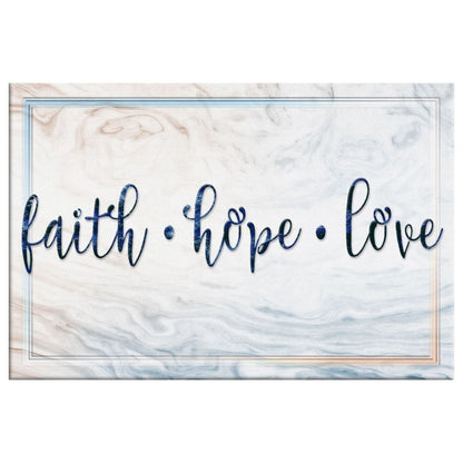 Rustic Faith Hope Love Wall Art Canvas, Christian Wall Decor