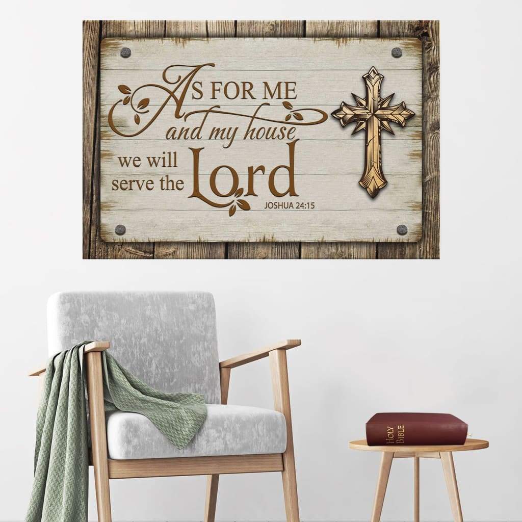 As for Me and My House Canvas, Farmhouse Style, Joshua 24:15 Wall Art