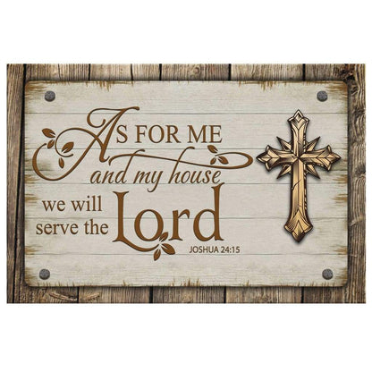 As for Me and My House Canvas, Farmhouse Style, Joshua 24:15 Wall Art