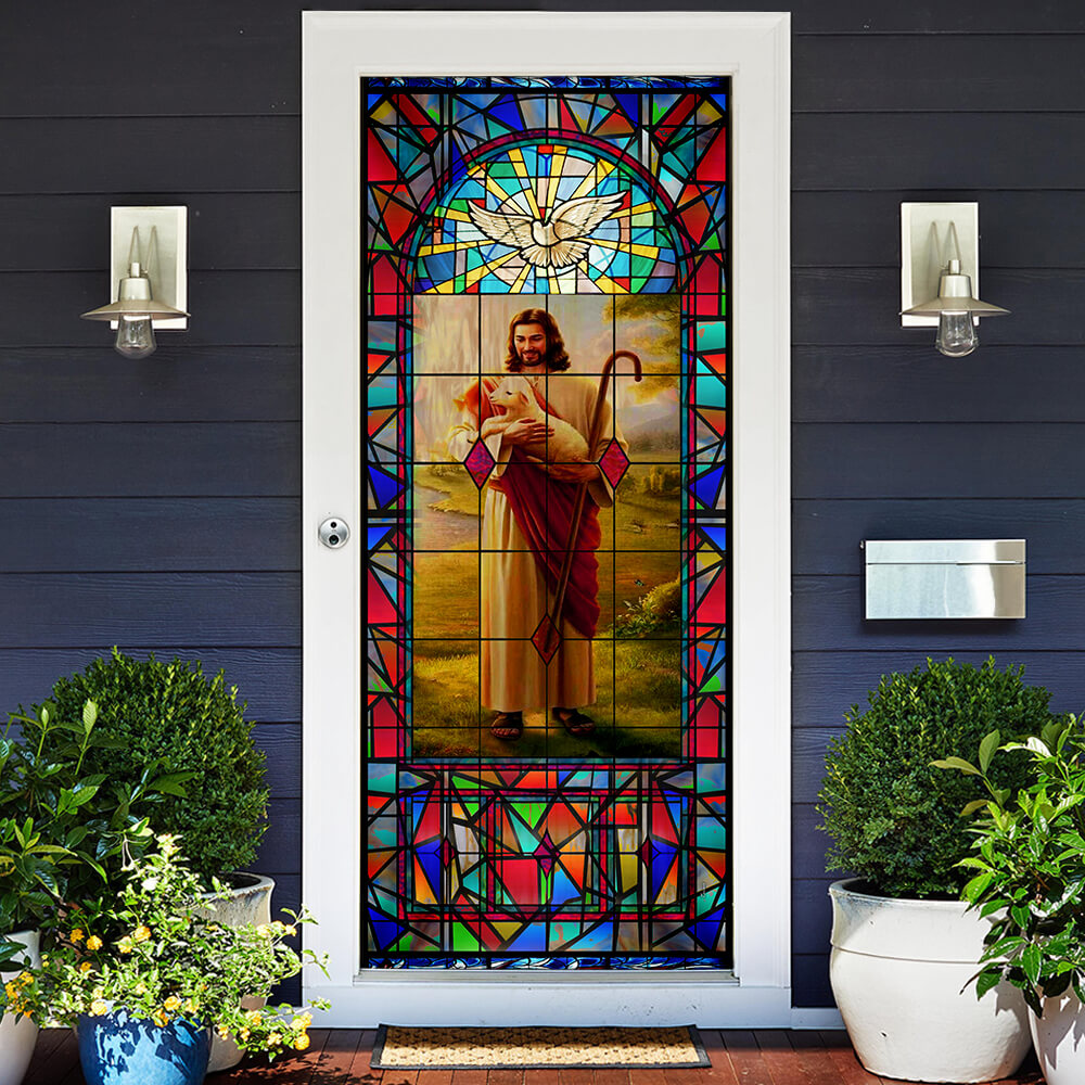 Jesus And The Sheep Door Cover