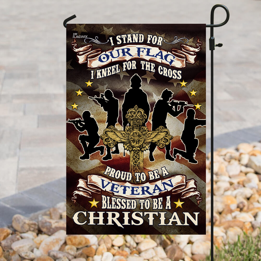 Proud To Be A Veteran Blessed To Be A Christian Veterans Day Flag