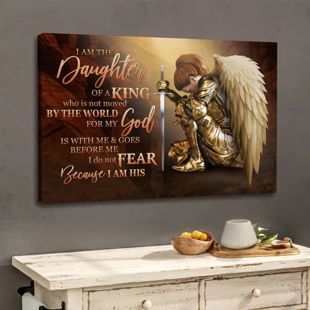 Female Warrior, I Am The Daughter Of A King, Christian Wall Art Canvas
