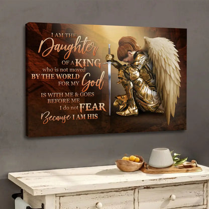 Female Warrior, I Am The Daughter Of A King, Christian Wall Art Canvas
