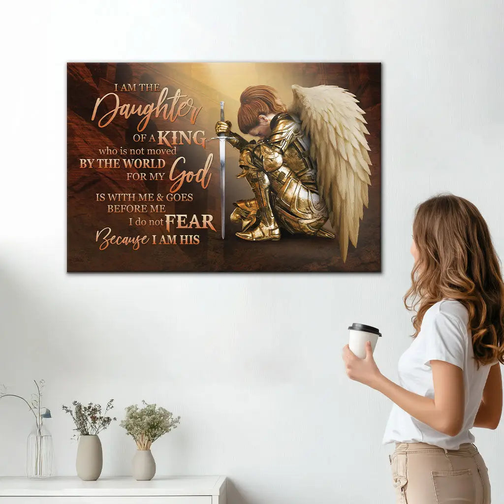 Female Warrior, I Am The Daughter Of A King, Christian Wall Art Canvas