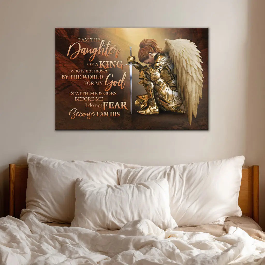 Female Warrior, I Am The Daughter Of A King, Christian Wall Art Canvas