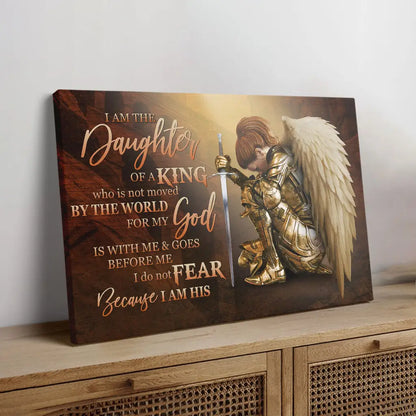 Female Warrior, I Am The Daughter Of A King, Christian Wall Art Canvas