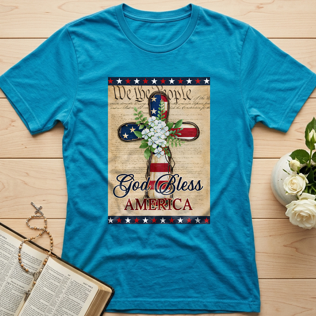 Flagwix American Flag - Patriotic God Bless America 4th of july Christian Cross Flag