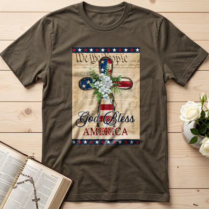 Flagwix American Flag - Patriotic God Bless America 4th of july Christian Cross Flag