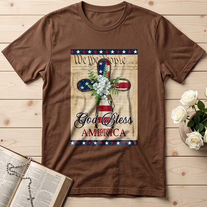 Flagwix American Flag - Patriotic God Bless America 4th of july Christian Cross Flag