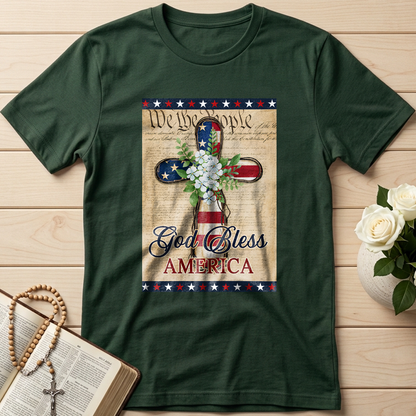 Flagwix American Flag - Patriotic God Bless America 4th of july Christian Cross Flag