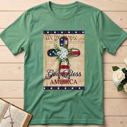 Flagwix American Flag - Patriotic God Bless America 4th of july Christian Cross Flag