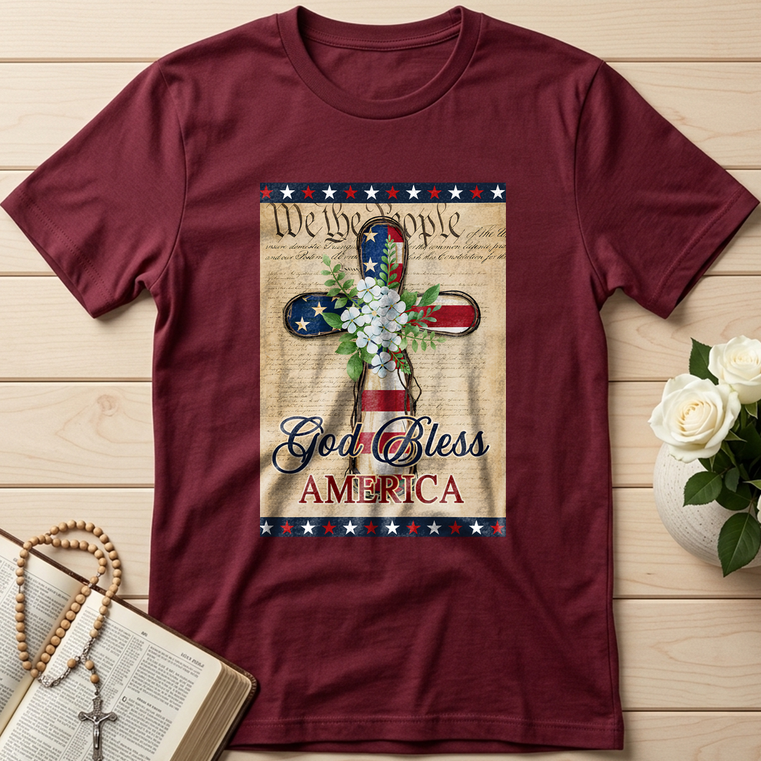 Flagwix American Flag - Patriotic God Bless America 4th of july Christian Cross Flag
