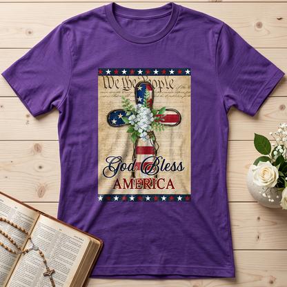 Flagwix American Flag - Patriotic God Bless America 4th of july Christian Cross Flag