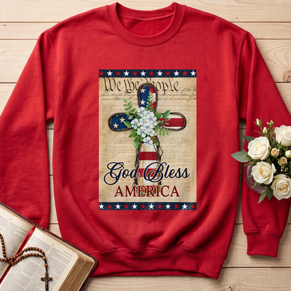 Flagwix American Flag - Patriotic God Bless America 4th of july Christian Cross Flag
