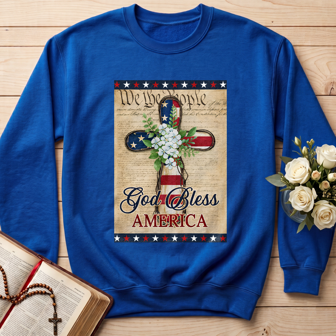 Flagwix American Flag - Patriotic God Bless America 4th of july Christian Cross Flag