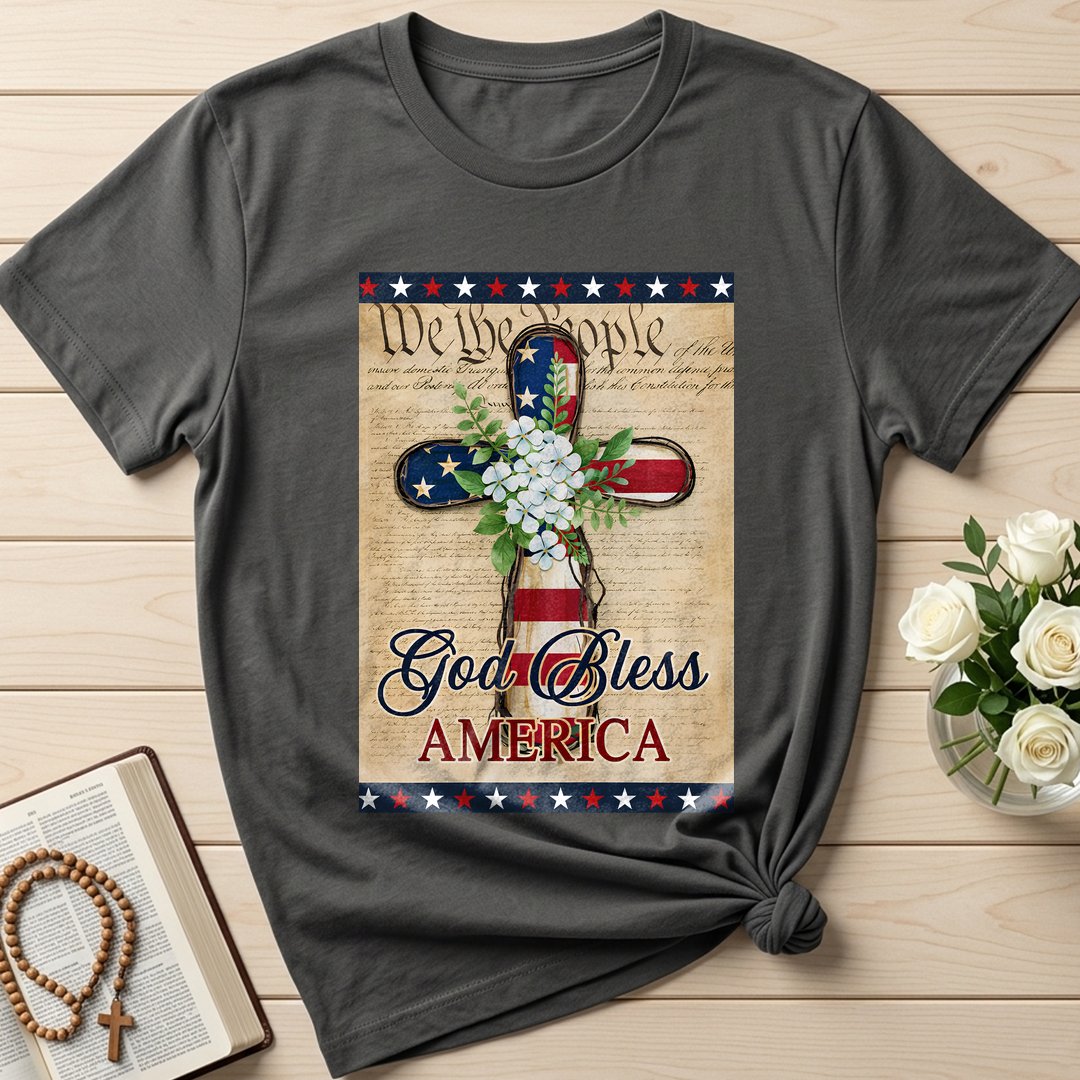 Flagwix American Flag - Patriotic God Bless America 4th of july Christian Cross Flag