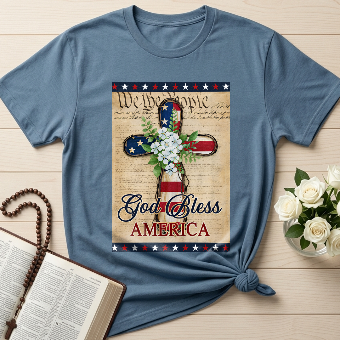 Flagwix American Flag - Patriotic God Bless America 4th of july Christian Cross Flag