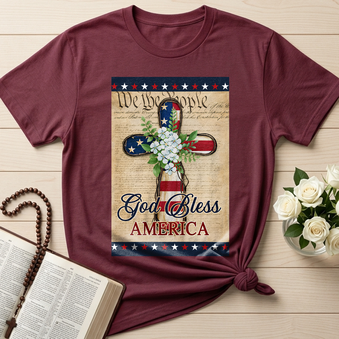 Flagwix American Flag - Patriotic God Bless America 4th of july Christian Cross Flag