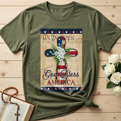 Flagwix American Flag - Patriotic God Bless America 4th of july Christian Cross Flag