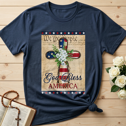 Flagwix American Flag - Patriotic God Bless America 4th of july Christian Cross Flag
