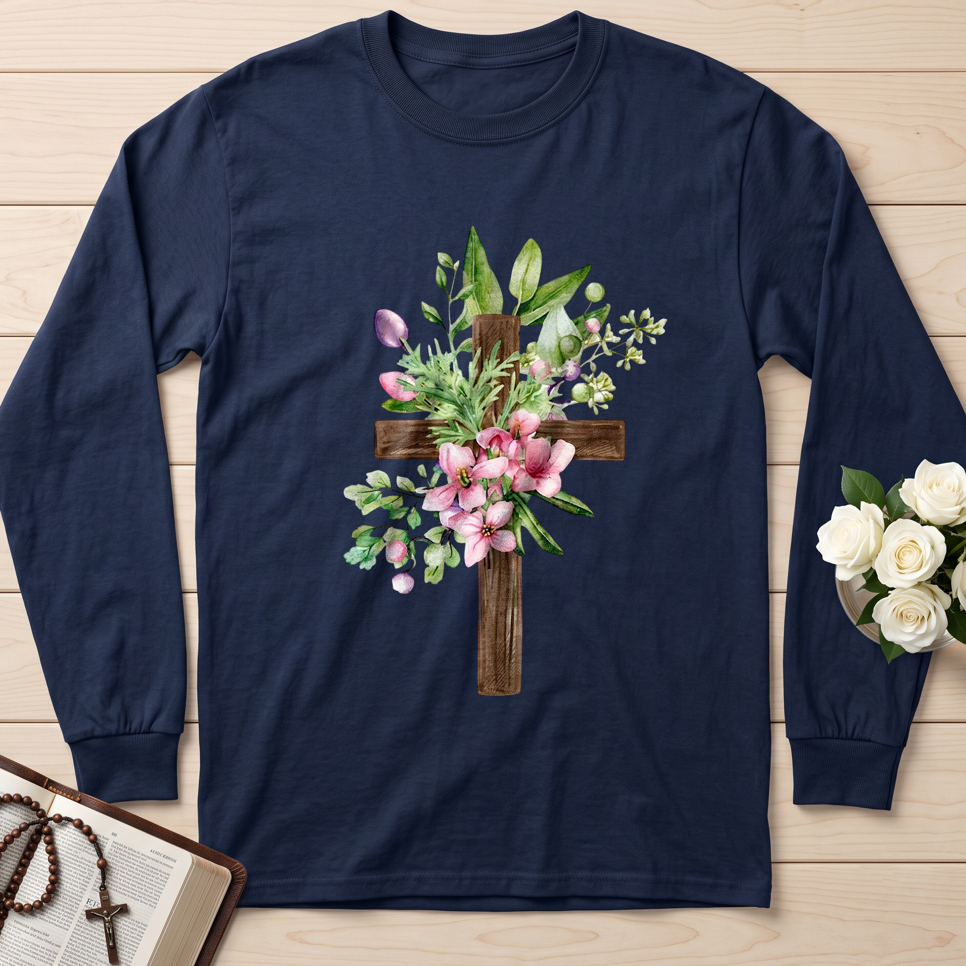 Floral Cross Christian 01
