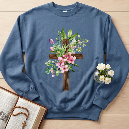 Floral Cross Christian 01